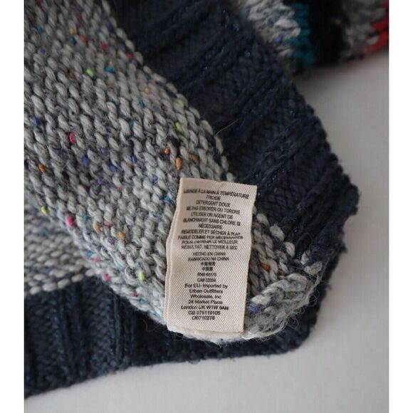 Free People OB710276 Women Sz XS Gray Multi I Heart You Cropped Knit Sweater - Picture 5 of 8